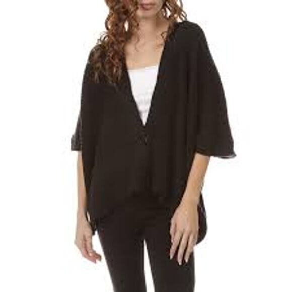 BCBGeneration Cozy Knit Oversized Button Cardigan Sweater in Black - Picture 1 of 7